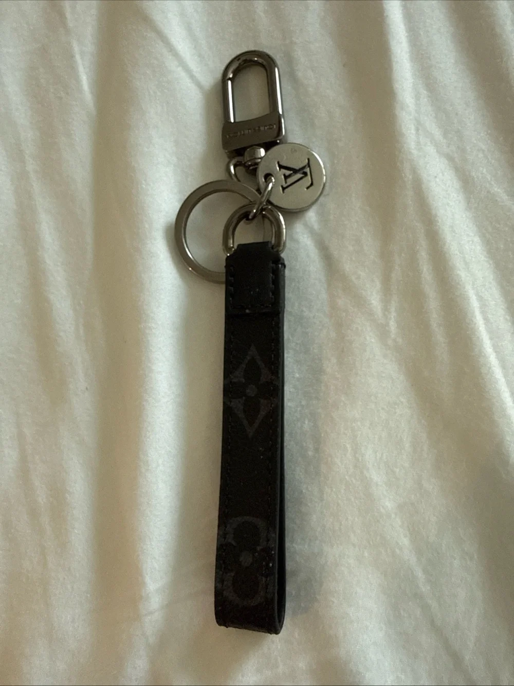 Louis Vuitton Black Monogram Leather Key Holder with Silver Hardware